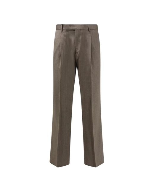 Germano 1952 Gray Pleated-Detail Tailored Trousers for men