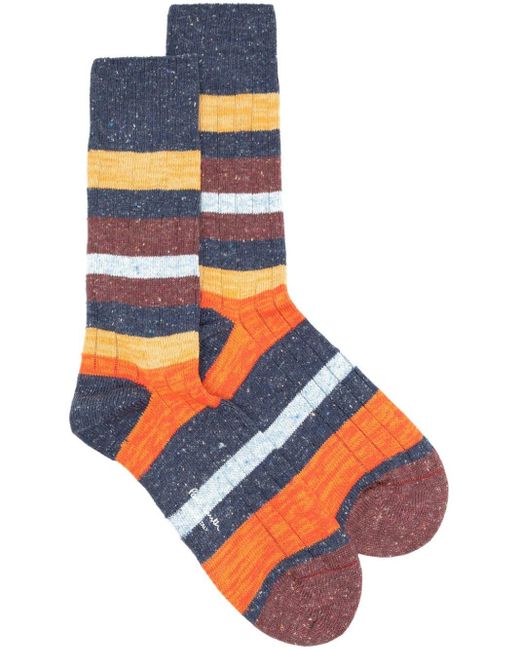 Paul Smith Blue Striped Ankle Socks for men