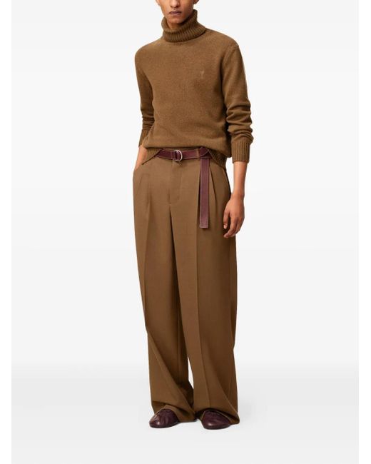 AMI Brown Wide-Leg Trousers for men