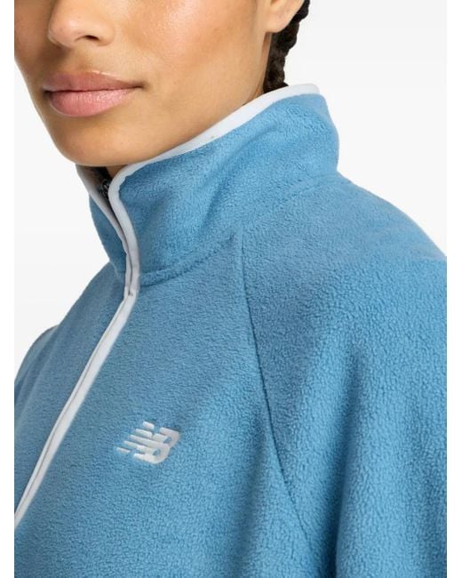 New Balance Blue Half-Zip Fleece Sweatshirt