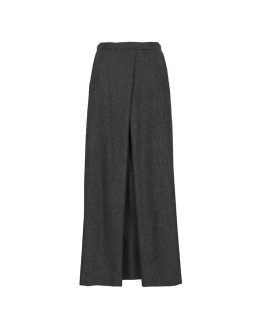 Emporio Armani Black Jupe Longue À Design Plissé