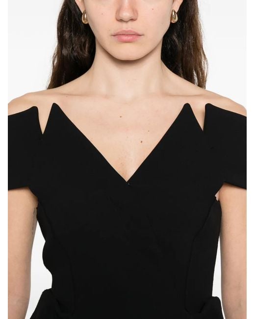Khaite Black Verone Cut-Out Blouse