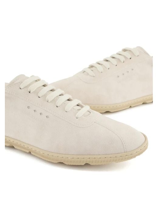 Giorgio Armani White Suede Sneakers for men