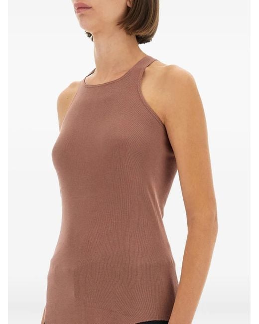 Rick Owens Pink Solid Halter Neck Top
