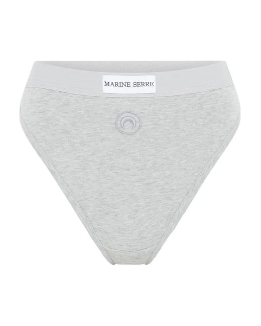 MARINE SERRE Gray Moon-Logo Jersey Briefs