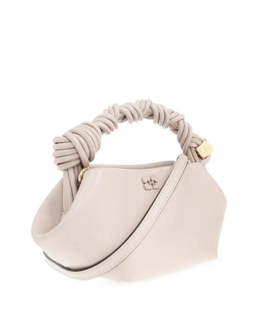 Ganni Natural Mini Bou Tote Bag