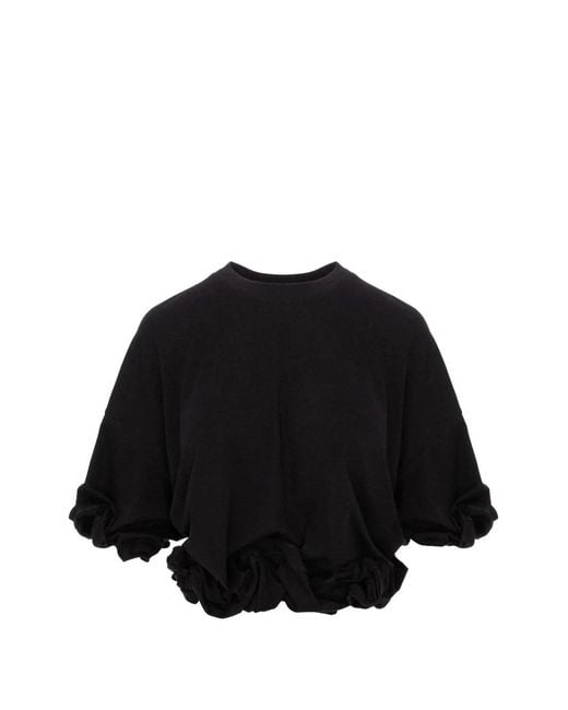 SEEN USERS Black Twombly Bloom Ruffled T-Shirt