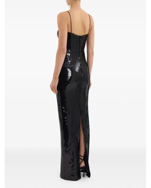 Rebecca Vallance Black Lyra Sequin Embellished Maxi Dress