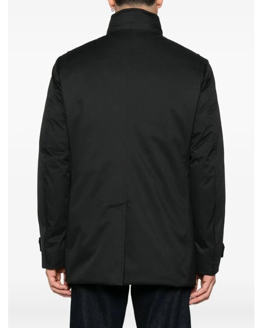 Moorer Black Quilted High-Neck Jacket for men