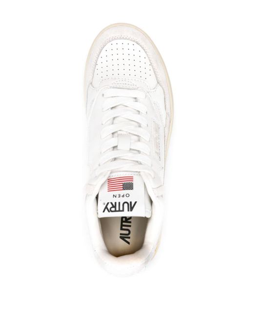Autry White Open Leather Sneakers