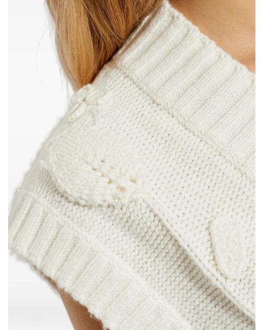 Munthe White Baburi V-Neck Knitted Vest