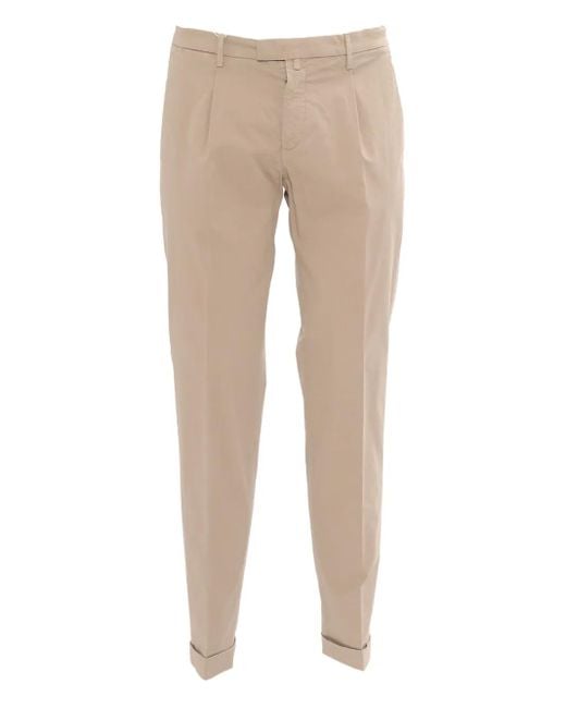 Briglia 1949 Natural Pleated-Cuffed Tailored Trousers for men