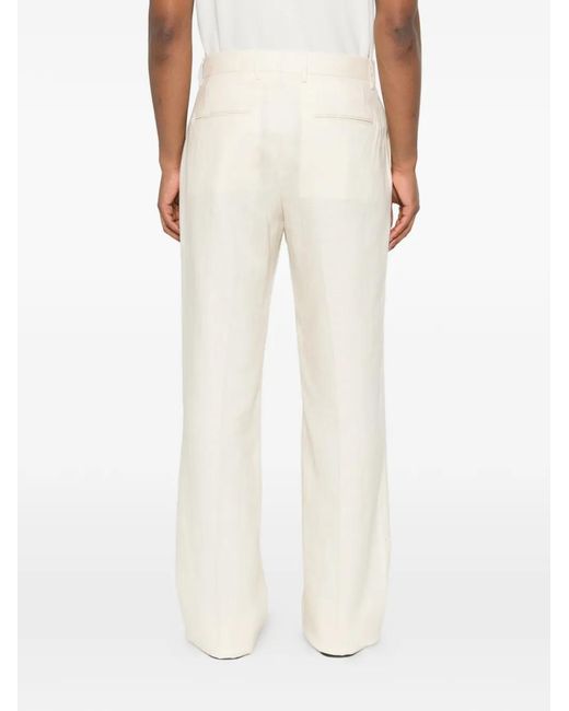 Tagliatore White Pressed-Crease Straight-Leg Trousers for men