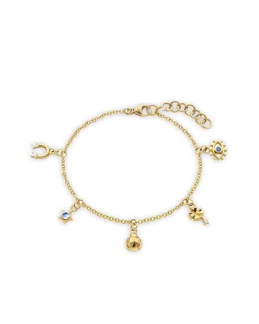 Monica Rich Kosann Metallic 18K My Lucky Charm Multi-Stone Bracelet