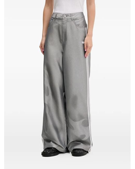 Adidas Gray Stripe-Detail Jeans