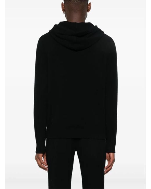 Eric Bompard Black Hooded Sweater for men