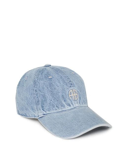 Anine Bing Blue Logo-Embroidered Cap