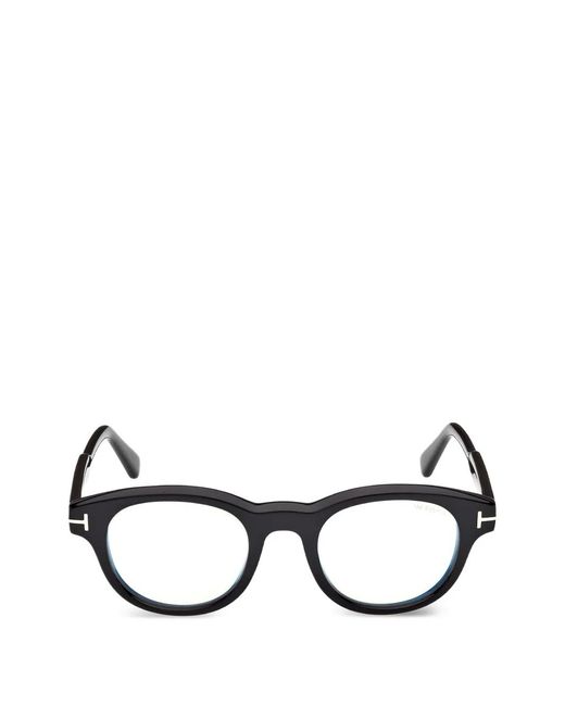 Tom Ford Black Round-Frame Glasses for men