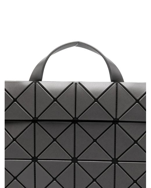 Issey Miyake Black Medium Flat Geometric-Panelled Backpack