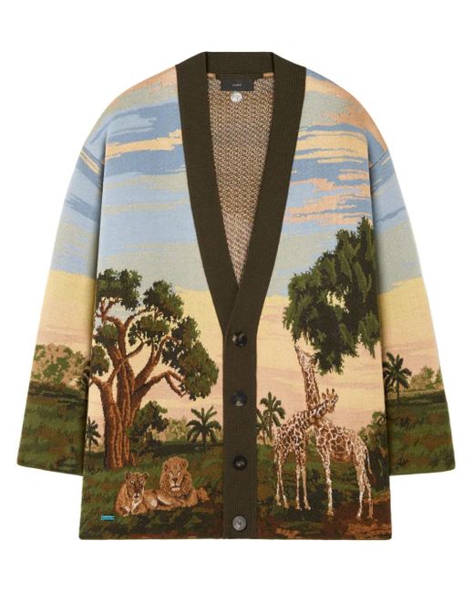 Alanui Green Savannah Sunrise Cardigan for men