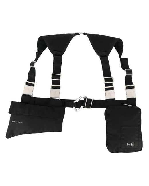 HELIOT EMIL Black Tactical Harness Belt Bag for men