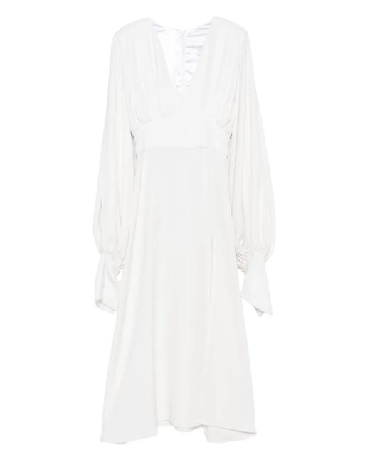 Abito Midi Venice Con Scollo A V di Vestiaire d'un Oiseau Libre in White