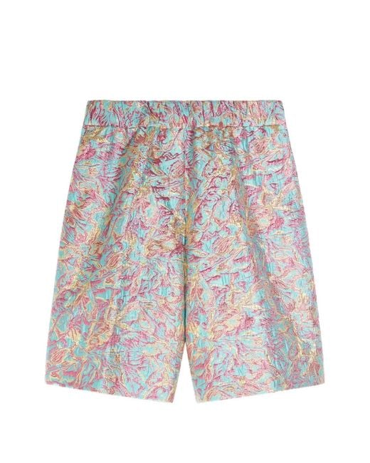 Dries Van Noten White Jacquard Shorts