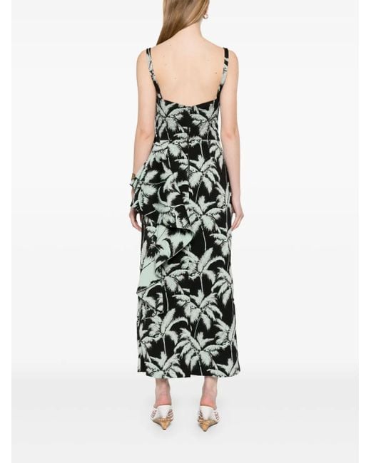 Johanna Ortiz White Threaded Palms Midi Dress