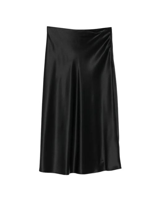 MAISON 123 Black Satin-Finish Odile Skirt