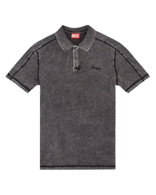 DIESEL Gray Marble Wash Polo Shirt for men