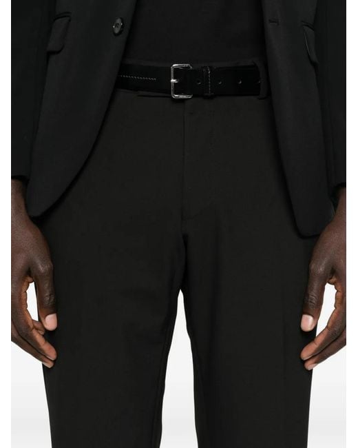 Karl Lagerfeld Black Flat-Front Tailored Trousers for men