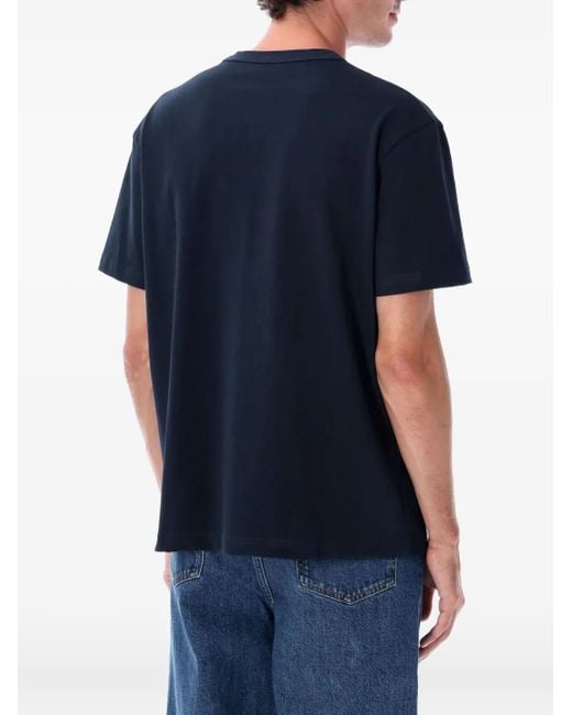 A.P.C. Blue Logo-Print T-Shirt for men