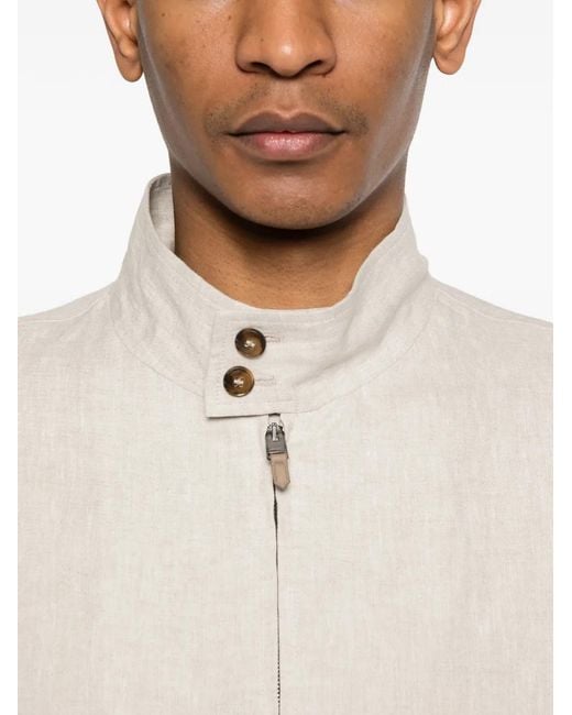Canali White Zip-Up Jacket for men