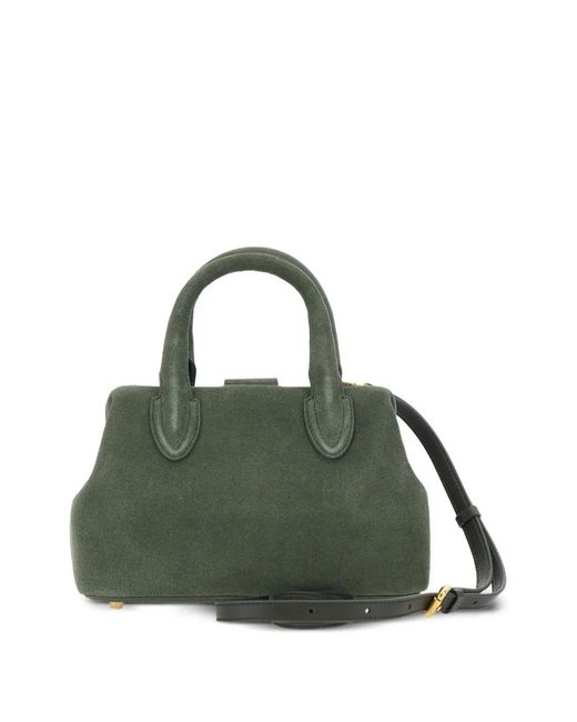 Schell Green Sac À Main En Daim À Anses Sur Le Dessus
