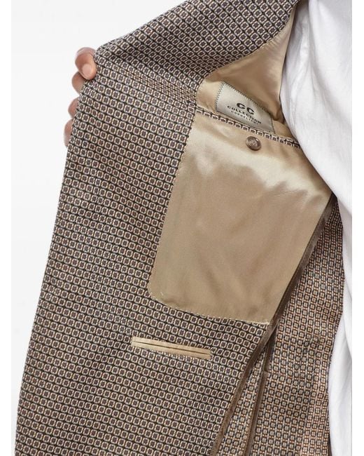 Corneliani Gray Geometric-Pattern Wool Blazer for men