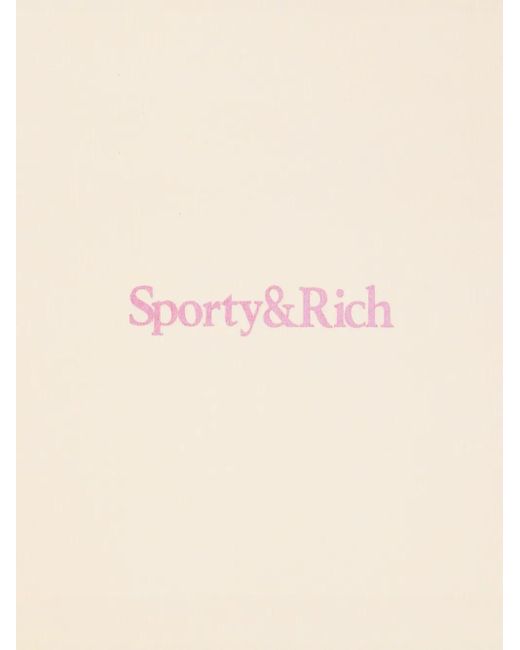 Sporty & Rich White Serif Logo-Print Track Pants