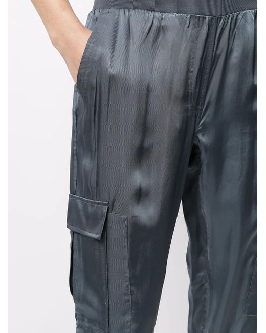Cinq À Sept Blue Tapered Cargo Cotton Trousers