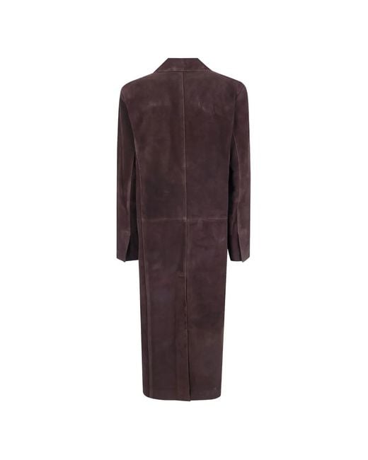 Arma Purple Single-Breasted Suede Coat