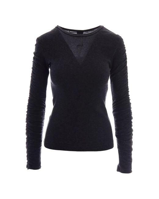 Pinko Blue Ruched-Sleeve Sweater