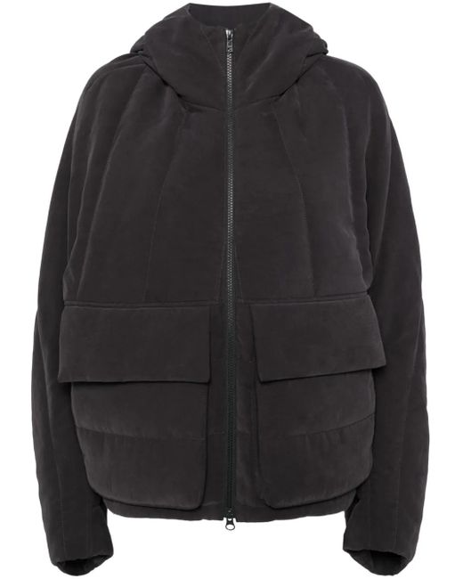 Goen.J キルティング フーデッドジャケット Black