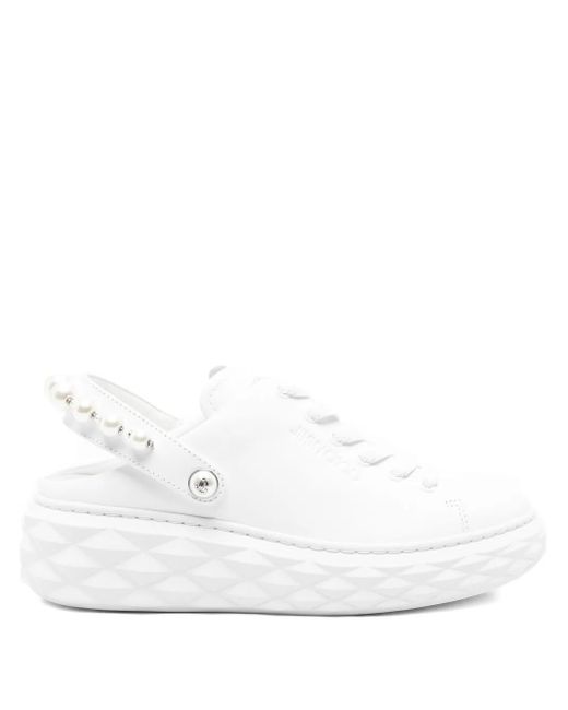 Jimmy Choo White Slingback-Sneakers mit Plateau 50mm