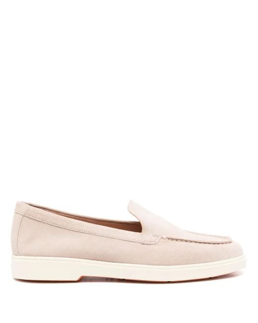 Santoni Natural Suede Loafers