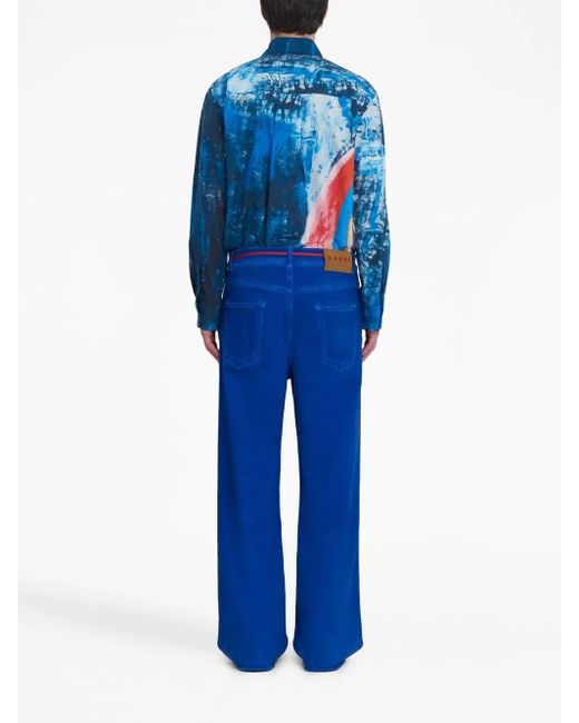 Marni Straight Broek in het Blue voor heren