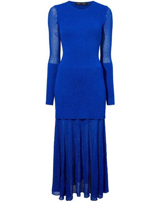 Proenza Schouler Blue Anita Fine-Knit Maxi Dress