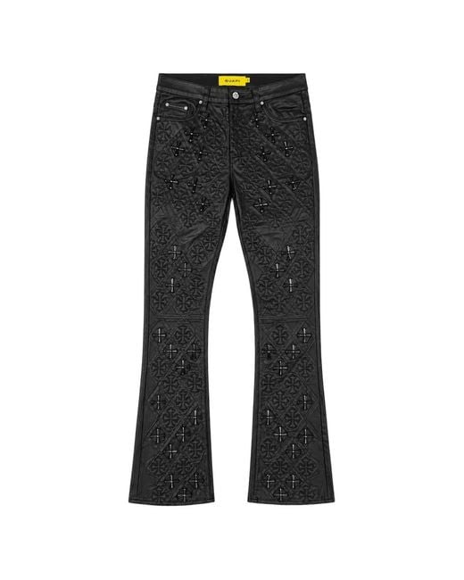 GUAPI Black Quilted-Panel Jeans for men