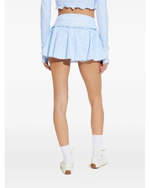 LoveShackFancy Blue Ruffled Bow Skirt