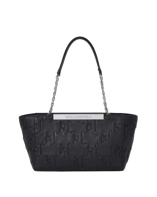 Karl Lagerfeld Black Schultertasche Mit Logo-Prägung