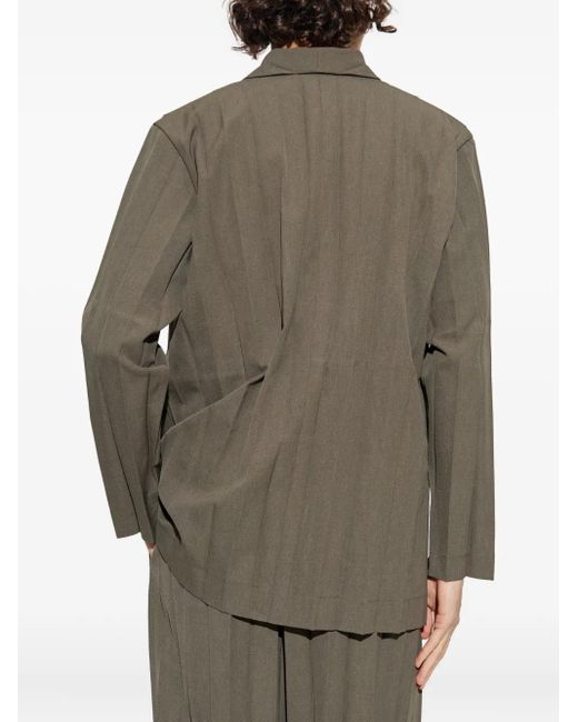 Homme Plissé Issey Miyake Gray Buttoned Blazer for men