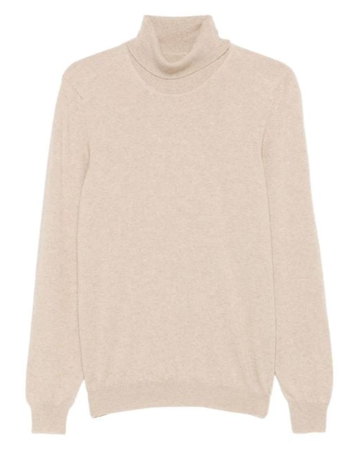 Fedeli Natural Turtleneck Cashmere Sweater for men