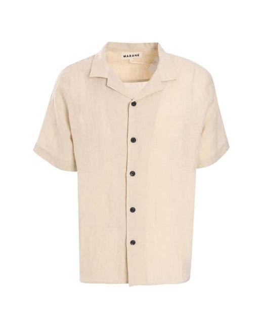 Marane Natural Camp-Collar Short-Sleeve Shirt for men